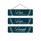 Artvibes Live Love Laugh Printed Wooden Wall Hanging | Quotes Decor Item | Wall Accent | Office Wall Decoration Items | Inspirational Quotes Wall Art | Mdf Wall Decoration | Gift Items (WH_5306N)