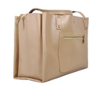 Zutiva tote bag for women office use – Large Capacity Laptop Purse for Work, Professional Shoulder Handbag for Women, Stylish PU-Leather Tote for Office, Travel & Daily Use (Beige)