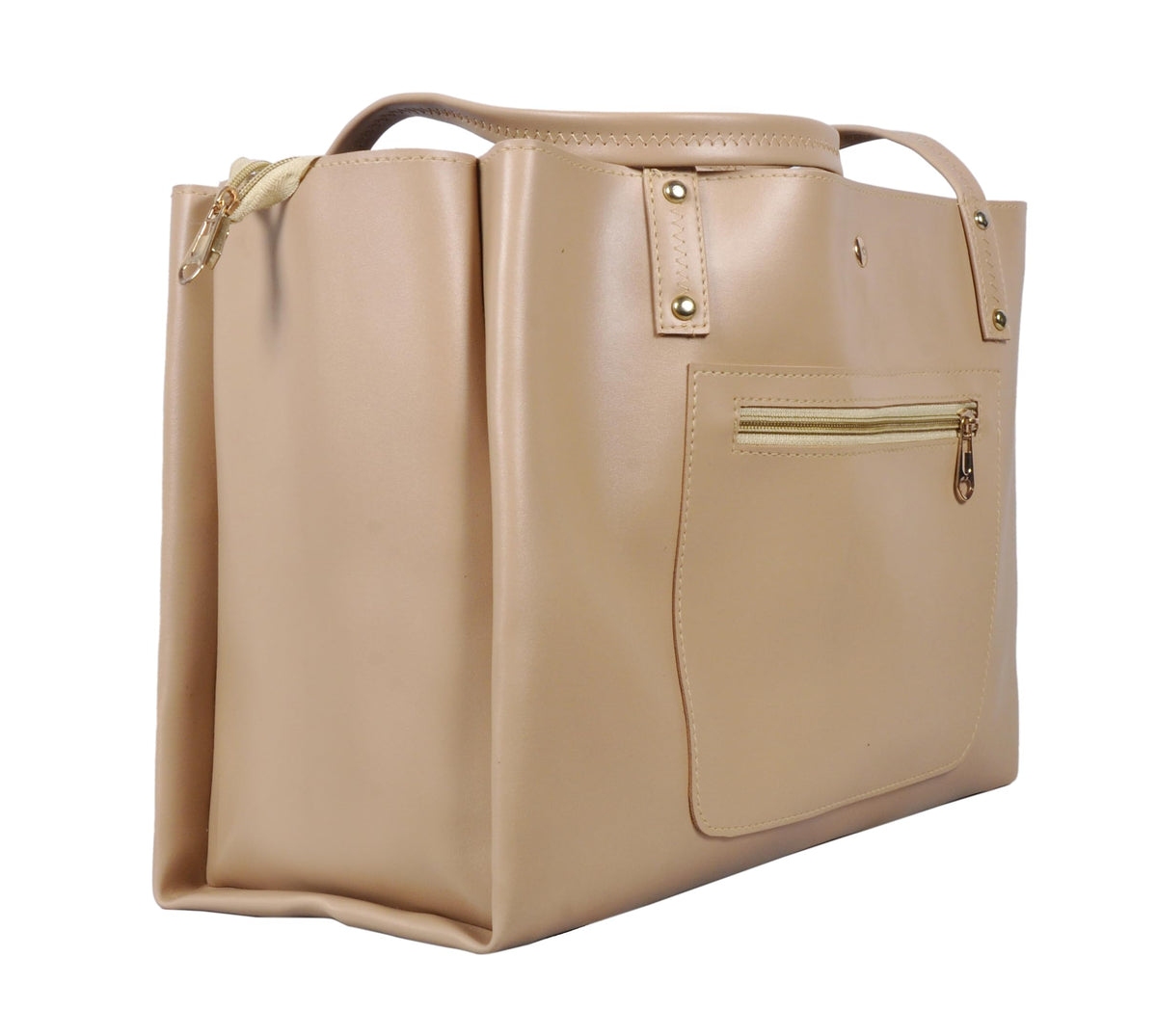 Zutiva tote bag for women office use – Large Capacity Laptop Purse for Work, Professional Shoulder Handbag for Women, Stylish PU-Leather Tote for Office, Travel & Daily Use (Beige)