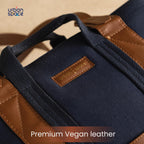 Urban Space Women Tote Bag | Canvas Handbag with Zip closure | Tote Bag for Office | Handcrafted Ladies Shoulder Purse for Office | Laptop bag | Padded Laptop space For Upto 16 - Navy blue
