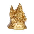 ARTVARKO Astadhatu Lakshmi Kuber Sitting Brass Statue Murti Laxmi Kuber Maharaj for Prosperity Money Home Office Safe Tijori(3 Inch)