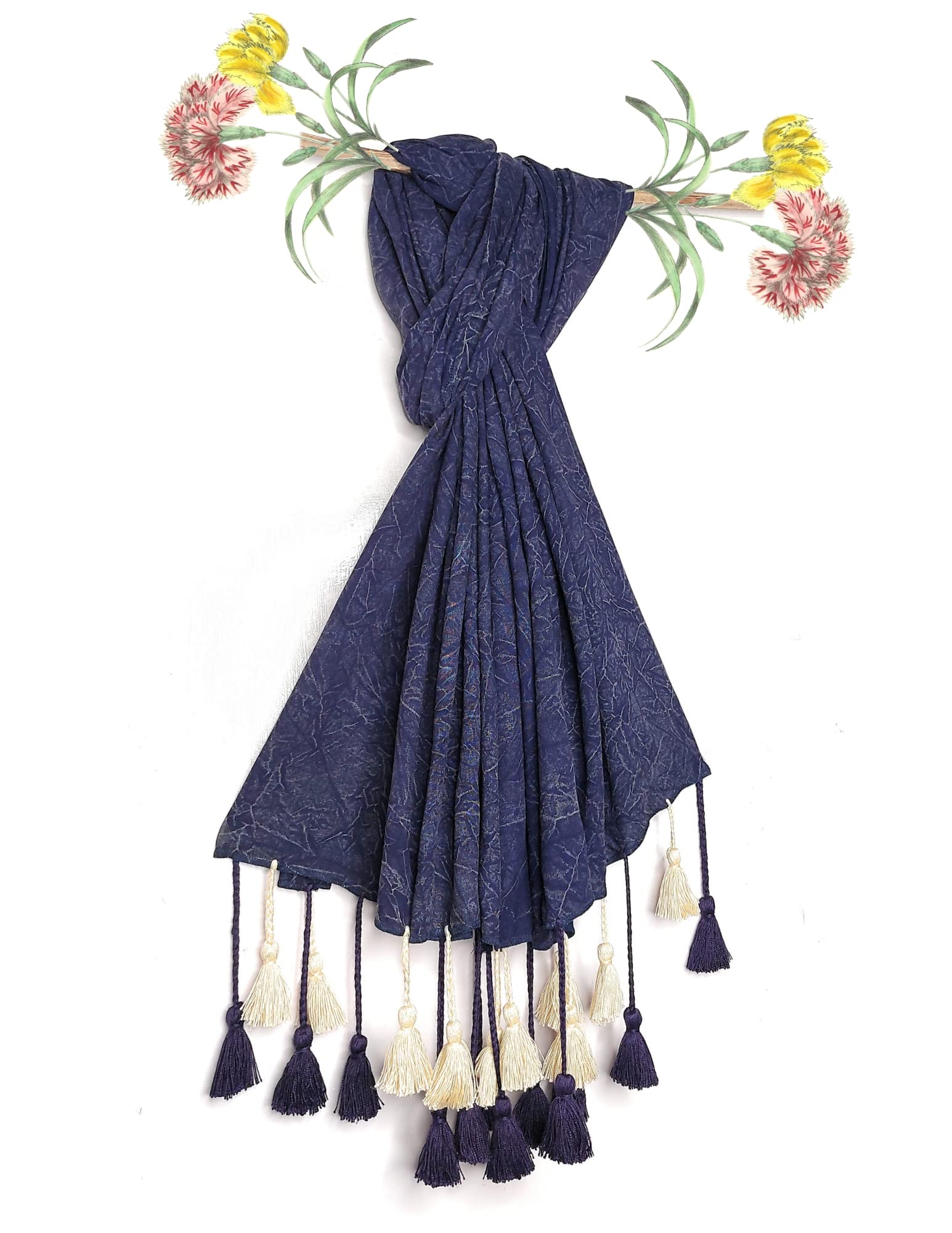 Chandwasia Rayon Design Trendy Stole Scarf Shawl | For Travel Office Casual Outdoor Styling | Rayon Fabric Printed Pattern Soft Texture Fringed Edge Design | Unisex Accessory For Seasonal Use