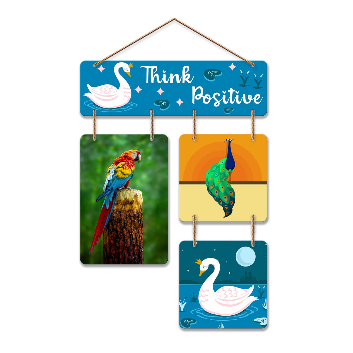 Artvibes Think Positive Designer Wall Hanging Wooden Art | Quotes Decor Item | Wall Poster | Office Decor | Inspirational Quotes Wall Art | Mdf Wall Decoration | Unique Gift Items (WH_6515N)