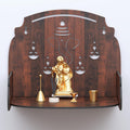 RANDOM Beautiful Wooden Puja Stand/Shelf for Home Puja Mandir for Home Temple for Home and Office Puja Mandir for Living Room Wall Mounted Brown - RPJS-009