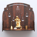 RANDOM Beautiful Wooden Puja Stand/Shelf for Home Puja Mandir for Home Temple for Home and Office Puja Mandir for Living Room Wall Mounted Brown - RPJS-009
