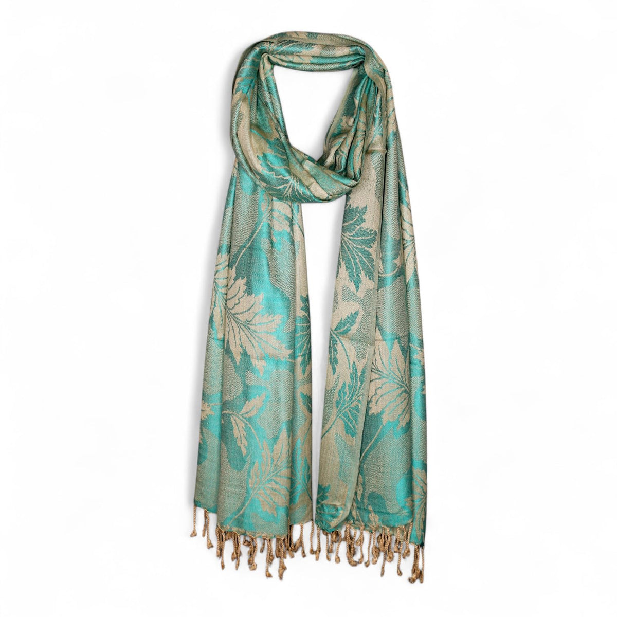 STOLE STUDIO Embellished Fancy Leaf Viscose Stole & Scarf