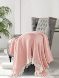SASHAA World Cotton Soft Throw Blanket | Used Both Indoor and Outdoor |Blanket for Living Room, Sofa, Bed & Chair | Peach & White Throw Blanket| Pack of 1, 160 X130 Cm Kafalo