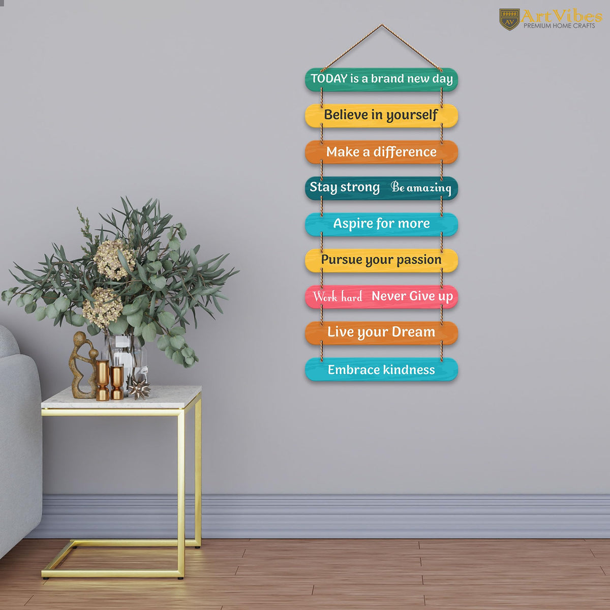 Artvibes Today Is New Day Wooden Wall Hanging for Home | Wall Design | Wall Poster | Quotes | Paintings | Craft For Everyone | Quote Gifts | Handcrafted | Bedroom | Living Room (WH_9311N)