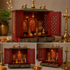 Kamdhenu Art and Craft Wooden Temple/Home Temple/Pooja Mandir/Pooja Mandap/Temple for Home (Jlnew) - 9.5X21 Inch