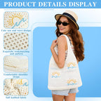 Crochet Bag For Women Stylish, Tote Bag For College Girls, Beach Bag For Women Stylish, Cotton Tote Bag For Woman, Crochet Bags, Cloth Bag For Woman, Ivory White Sunrise Sun Hook Handmade Beach Tote