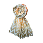 FAHABO Scarf for Women Stylish Printed Cotton Soft Stole | Hijab Scarf | Headscarf | Neck Scarf | Wraps (Beige, Orange) Size: 73 L x 35 W