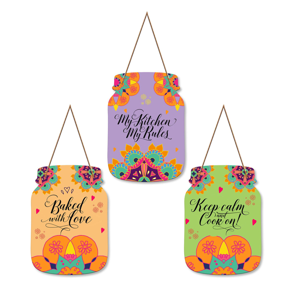 Artvibes My Kitchen My Rules Quotes Wall Hanger for Home Decor | Gifts | Wall Art | Decoration Wooden Hanging Items | Kitchen Wood Design | Quotes Decor Items | Decorative Artworks (WH_8915N)