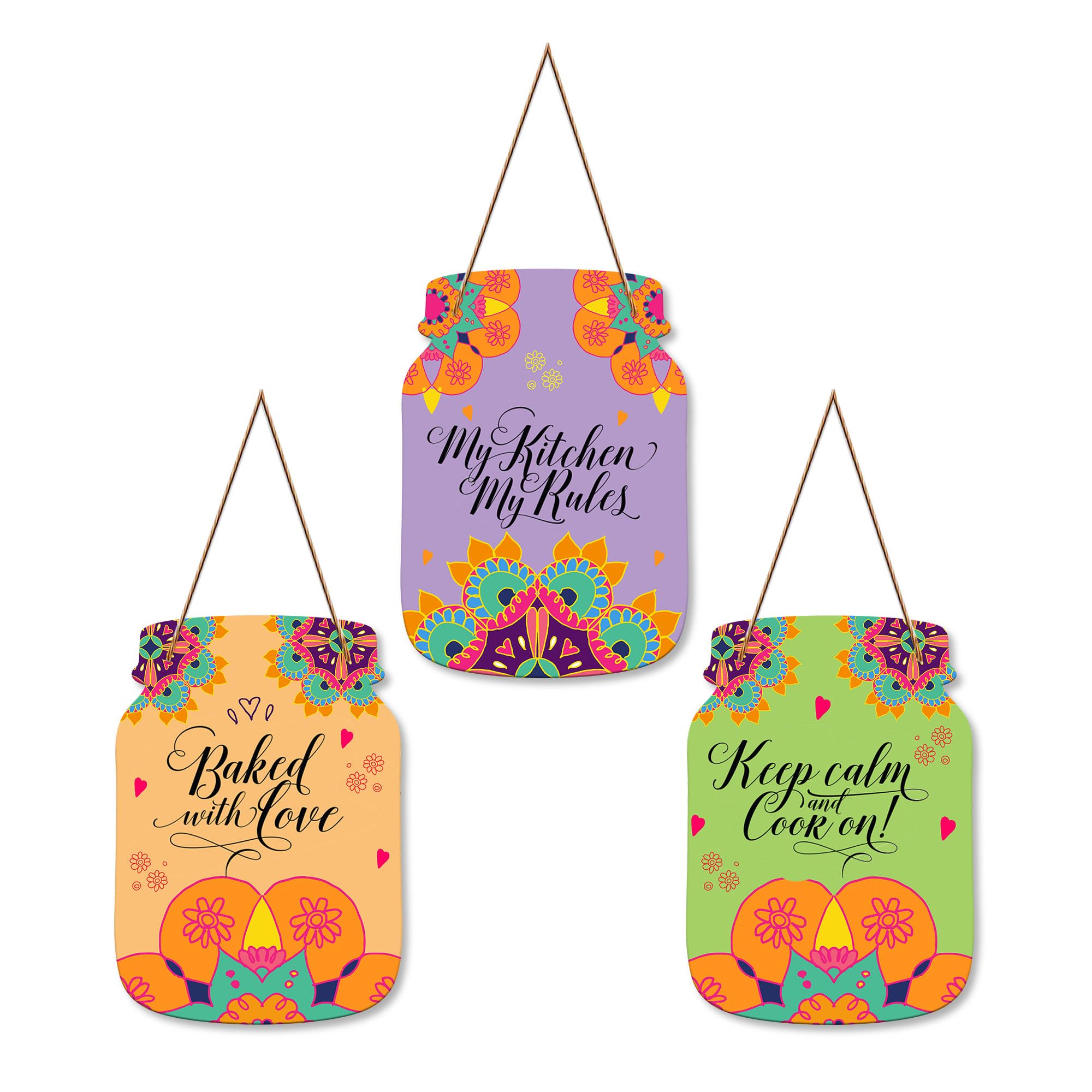 Artvibes My Kitchen My Rules Quotes Wall Hanger for Home Decor | Gifts | Wall Art | Decoration Wooden Hanging Items | Kitchen Wood Design | Quotes Decor Items | Decorative Artworks (WH_8915N)