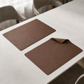 The Table Tales Premium Double-Sided PU Leather Placemat Set of 2 | Reversible Waterproof Heat Resistant Table Mats | Kitchen Dining Accessories | 45 x 30 cm (Dark Coffee) Kafalo