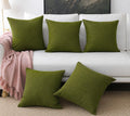 Khooti Jute Cushion Cover | 18x18 Inch | Mehandi | Set of 5 | Throw Pillow Cover for Couches, Chairs, Sofas, Beds, Coffee Tables, Living Rooms, Bedrooms, Modern Boho Design