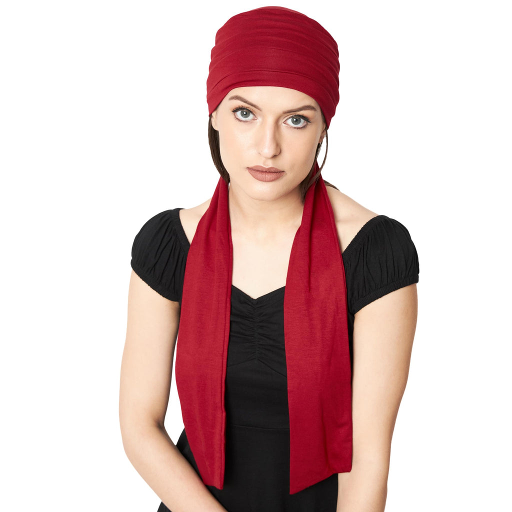 The Headscarves Women's Bamboo Viscose Prana Scarf (HS131_redrose)