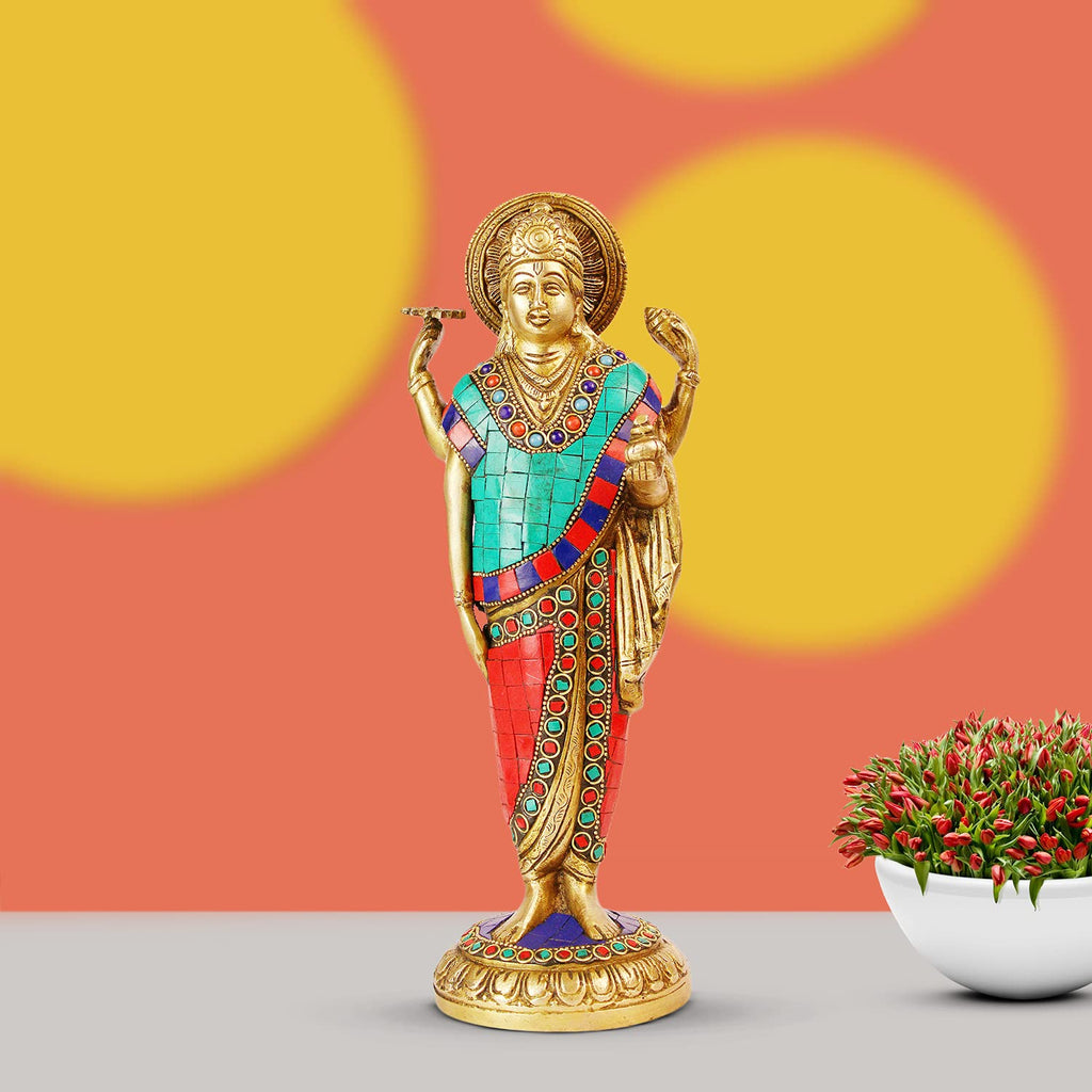 ARTVARKO Brass Dhanavantari Idol The Physician of Gods Dhanvantri Decorative Murti Statue Showpiece for Gift Dhanwantri Statue 12 Inches