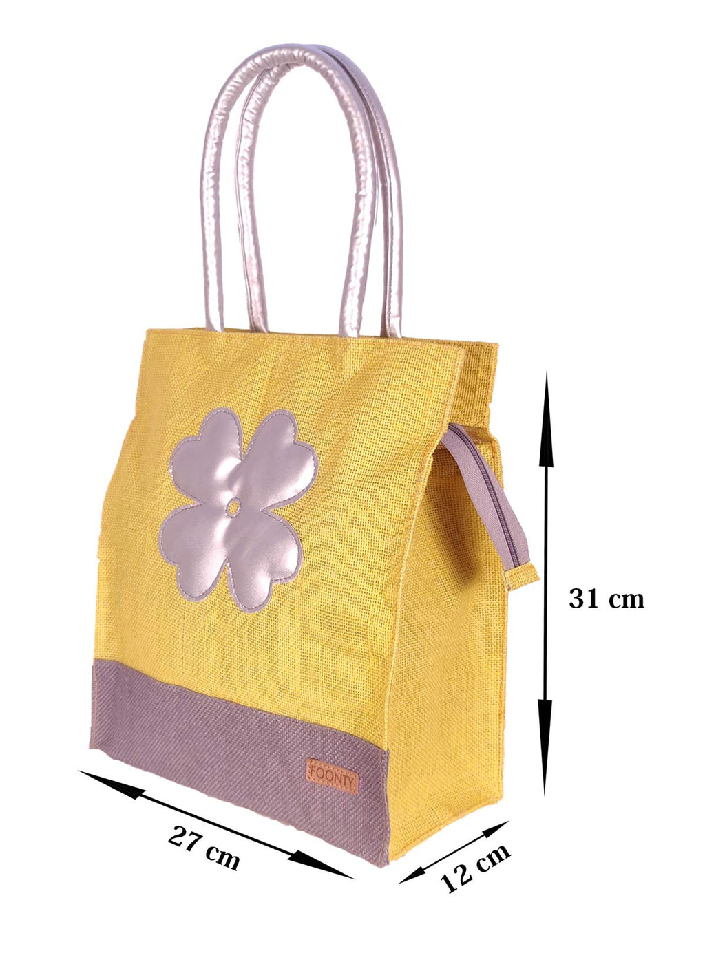 Foonty Exclusive Sunflower Daily Use Jute Lunch Bag(Yellow,FFFWB6015C)