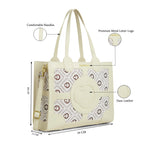Caprese Florida Large Tote Bag for Women | Stylish & Durable Handbag with Adjustable & Detachable Strap, Back Zip Pocket | Fits 15-16 Inch Laptop | Perfect for Work, Travel & Daily Use (Beige)
