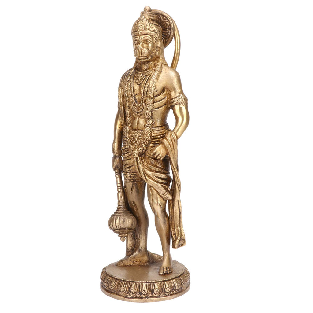 SVARUP Brass Hanuman Ji Murti Lord Balaji Bajrangbali Bahubali Sankat Mochan Bhagwan Idol Multicolor Height 10 Inches
