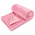 CB HOME Super-Soft All Season Fleece Double Blanket Cozy Comfort Fleece Blanket Ultra-Soft Fluffy & Warm, 90 X 90 Inches (Pink) Kafalo
