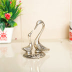KridayKraft Love Birds Swanset Pair of Kissing Duck Metal Statue,Love for Romantic Gift to Boy Friend,Girlfriend,Animal Lover Friends, Decor Your Home,Office,Showcase,Animal Showpiece Figurines.