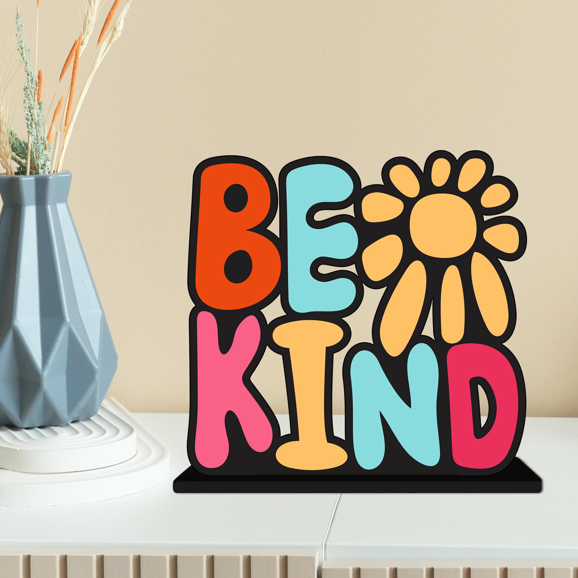 Artvibes Be Kind Motivational Quotes Table Decor for Office Desk | Home Decoration Items | Living Room | Modern Art Wooden Showpiece Decorative Gift item (SP_1180)