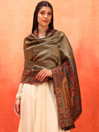 Pashmoda Women Zarvash Fine Wool Kaani Shawl, Authentic Kashmiri Luxury Pashmina Style Shawl, Stole, Medium Gents Lohi, Size (40x80 Inches, Multi Color) MZSS06