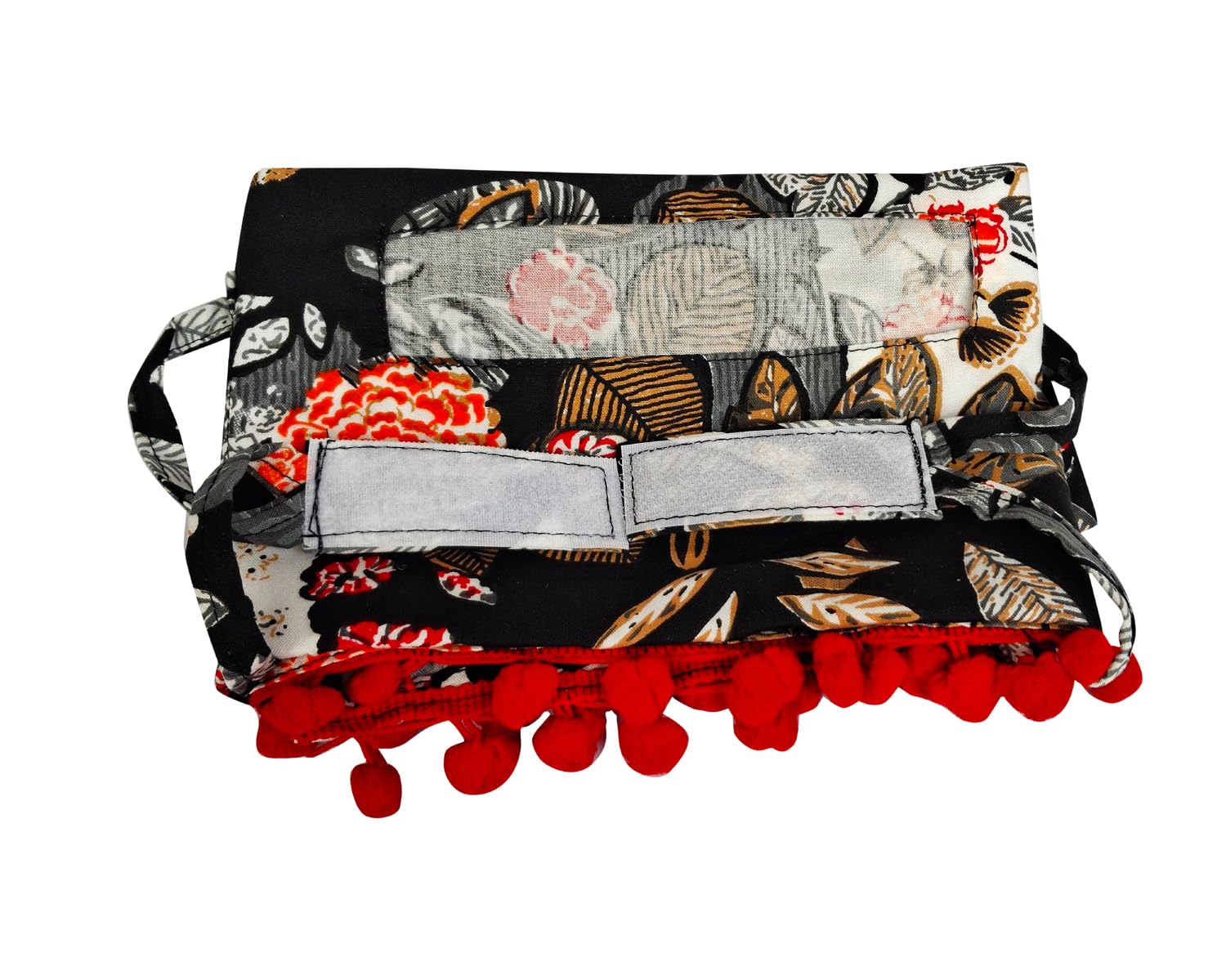 Switchon Scarf Hijab Rayon Printed fancy scarf for women Size Adjustable -Hook loop tape (Multicolor_Black)