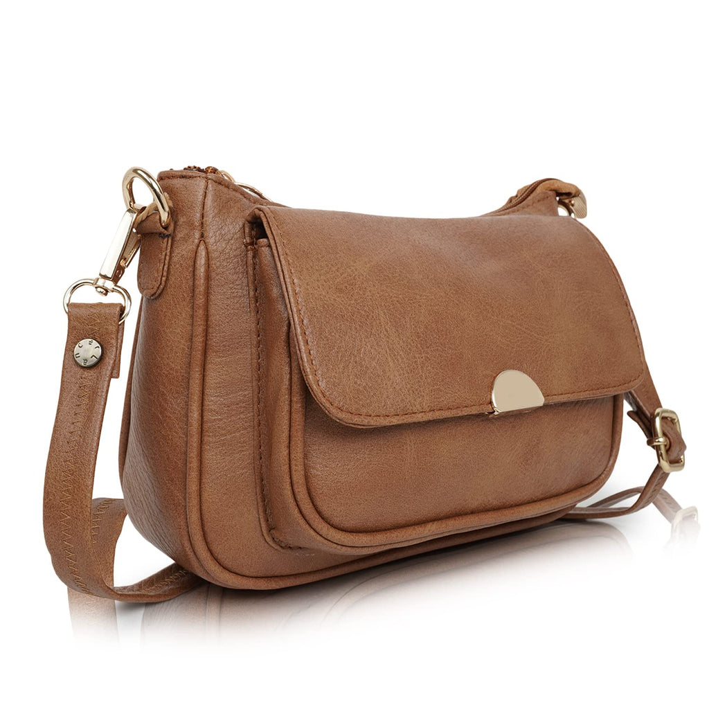 LANCER Hobo Crossbody Shoulder Bag for Women & Girls – Stylish Tote Sling Handbag with Adjustable Strap | Ladies Purse, Travel Casual Office Bag (Tan)