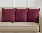Yellow Weaves Cotton Canvas Decorative Cushion Covers, (24 X 24 Inches), Set of 3, Maroon