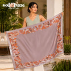 Pick Ur Needs Premium Satin Silk Feel Rectangle Scarf for Womens & Girls Floral Printed Long Fashion Stall Soft Lightweight Neck, Head & Shoulder Wrap