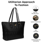 Lavie Signature Women's Quilt Rota Pro Tote Laptop Bag | Tote Laptop Bag for Work | Ladies Purse | Stylish Shoulder Bag | Gift for Women