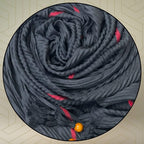 FAHABO Scarf Woman Pleated Cotton with Striped Border and Tassels Scarves | Hijab Scarf | Headscarf | Neck Scarf | Stoles | Wraps (Black)