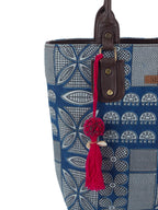NEPRI Office Pouch Tote Bag | Stylish Set of 2 Tote Bags for Women| Vegan Leather & Handblock Printed Fabric Handbag with Double Handle Shoulder Strap| Daily & Travel Use | WPT-006-18