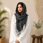 Black & White Viscose Scarf for Men & Women | Soft Lightweight Stole | Breathable Fashion Head Scarf, Neck Scarf, Hijab, Shawl & Travel Wrap | 28 x 72 Inch