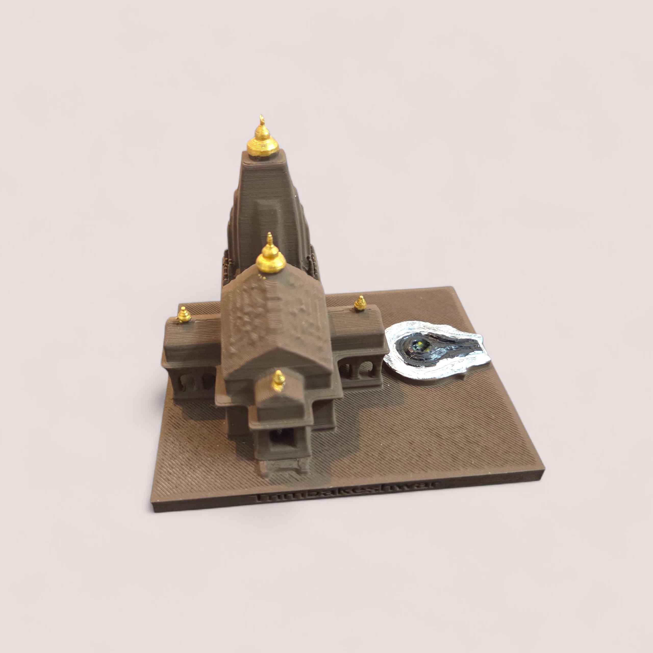 DevaDarshan Trimbakeshwar Jyotirling Temple with Shivling Idol | Triyambakeshwar Temple Miniature Model for Home Decor, Pooja Room & Gifting | Lord Shiva Idol Showpiece