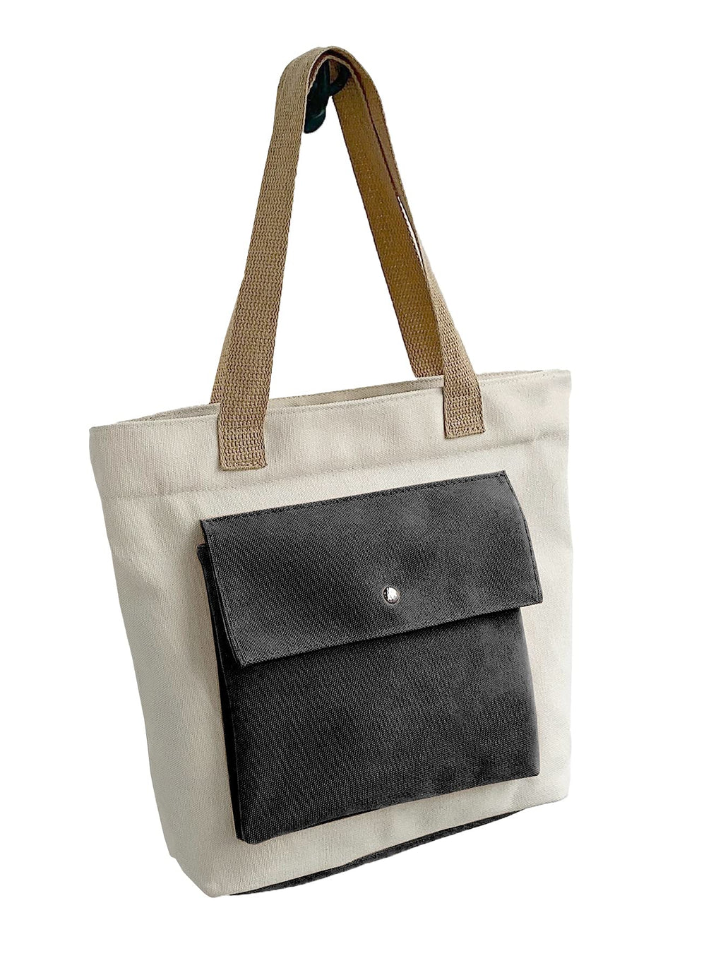 GLOWIC Large Canvas Tote Bags for Women with Zipper | Shopping Bag for Grocery, Travel, Beach | Shoulder Handbags for Women, College Bags for Girls Stylish Trendy(WBAG-34)