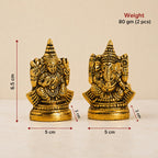 KridayKraft Metal Laxmi Ganesh Idol Decorative Murti Metal laxmi Ganesha Statue for Pooja & Decor Your Home, Office, Decorative Showpiece Figurines