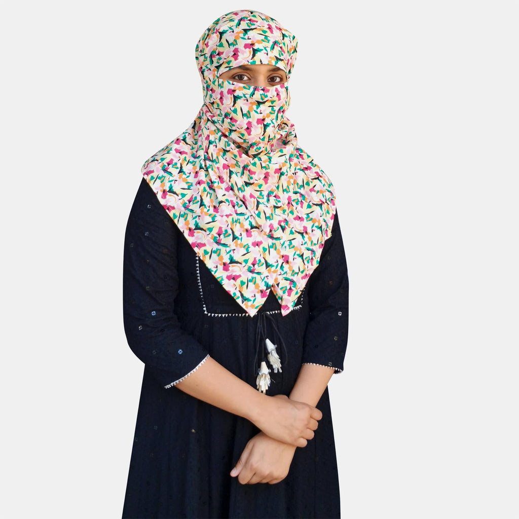 Switchon Rayon Anti Pollution Full face Scarf UV Sun Rays Protection Hijab scarf for women - Free Size (Multicolor)