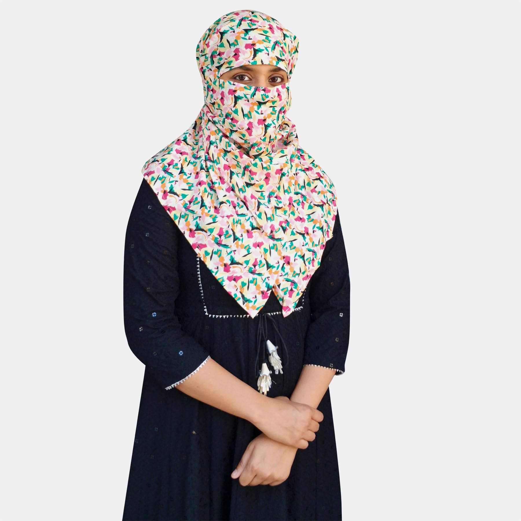 Switchon Rayon Anti Pollution Full face Scarf UV Sun Rays Protection Hijab scarf for women - Free Size (Multicolor)
