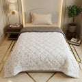 Linen Home Cotton Reversible AC Blanket Single Size Floral Grey Kafalo