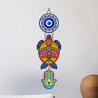 Artvibes Sea Turtle Evil Eye Wall Art for Home Entrance | Protective Nazar Battu MDF Hanging Decor | Vastu Decorative Accent for Living Room | Office | Bedroom & Balcony | Housewarming Gift (WH_8540N)