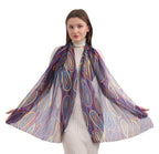 EH 100% Pure Mulberry Silk Scarf for Women, head scarf, neck scarf, hair scarf, digital printed long (22 X 72) (MC 38)