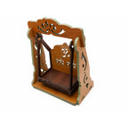 Wooden Jhula Singhasan Mandir for Pooja Room, Radhe Radhe