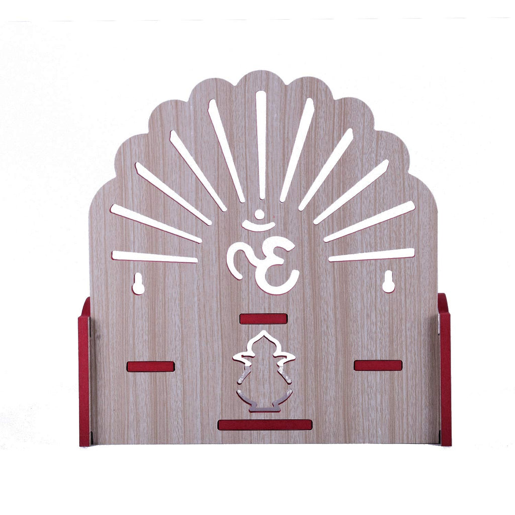 Lakhaji Beautiful MDF Wooden Temple Home Temple Pooja Mandir Wall Hanging and Table Top Home Mandir Temple Home Decor Beautiful Wooden Temple (White)