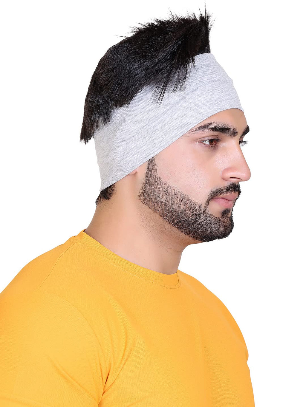 Gajraj Wide, Moisture Wicking and Non-Slip Exercise Workout Cotton Headband for Men and Women (Classic Grey)
