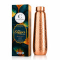 COMFERA Pure Copper Bottle, 32oz/950ml water bottle for drinking, Leakproof hammered designed bottles for Home, Gym, School & Travel, Durable, Rustproof & Handmade Bottle, Ayurvedic Cups