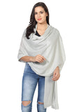 MUFFLY Women's Solid Blended Shawl (MW-17_Grey_Free Size)