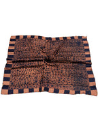 leeza store Women's Silk Scarf For Women, Rusty Brown/copper, 40X40, Artistic Abstract Digital Print, Lightweight Stylish Stole & Neck Wrap